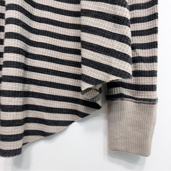 free people | love bug striped thermal dolman sleeve tan grey s - Picture 8 of 10
